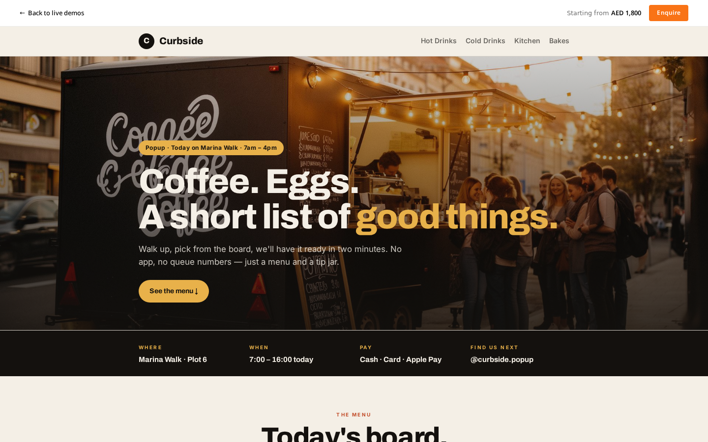 Curbside — Popup Coffee & Kitchen