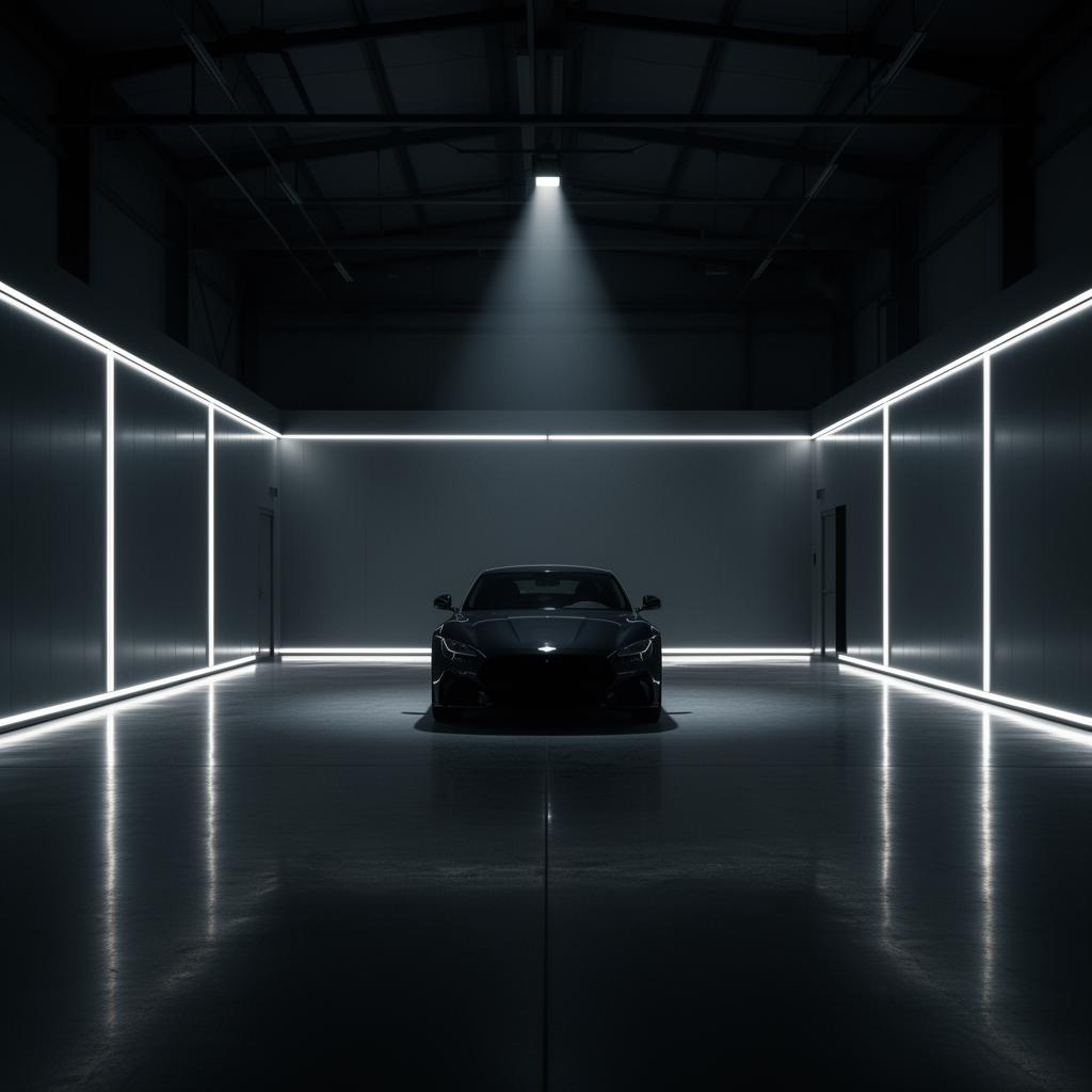 The Apex Atelier detailing bay at night