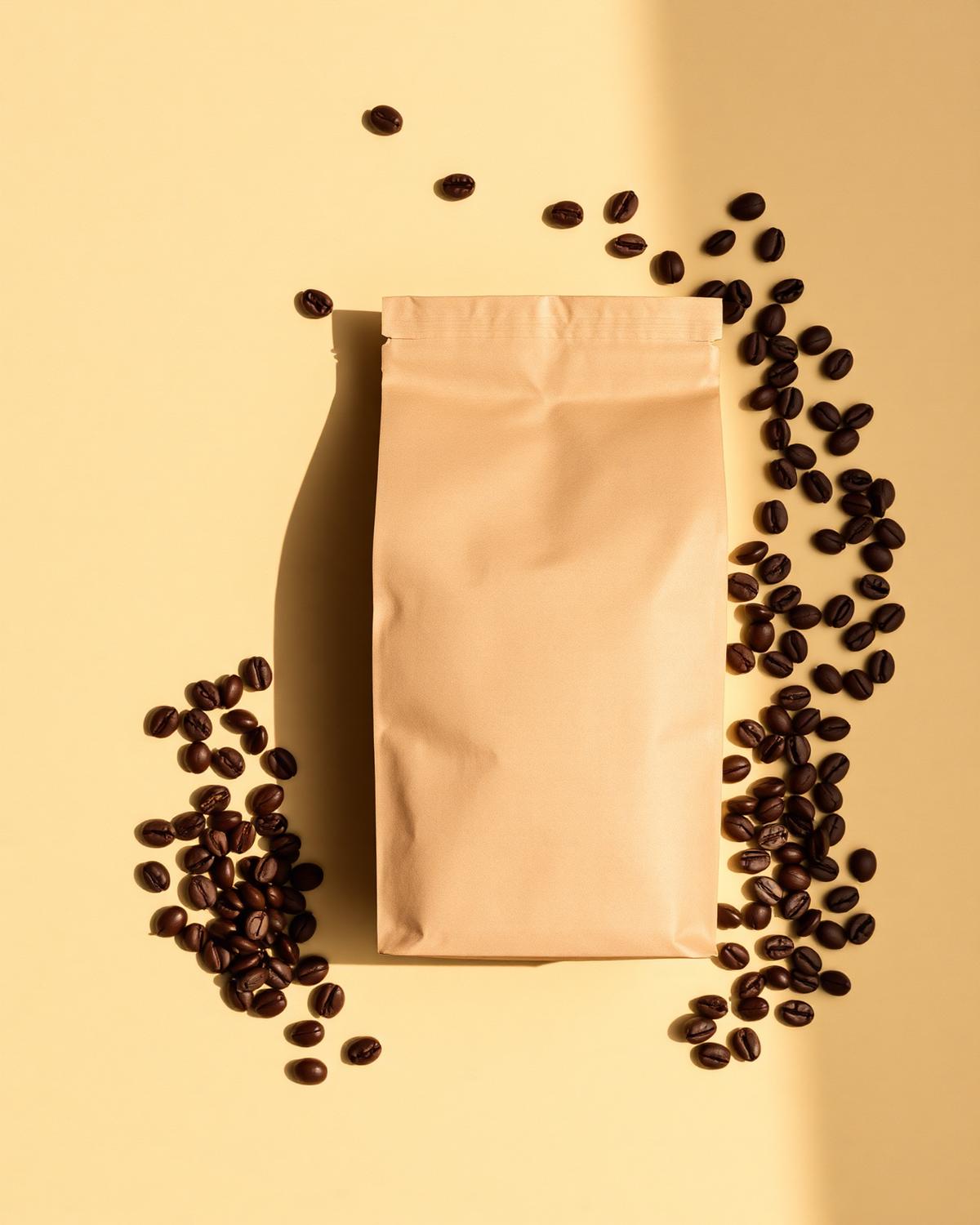 Coffee bag with beans