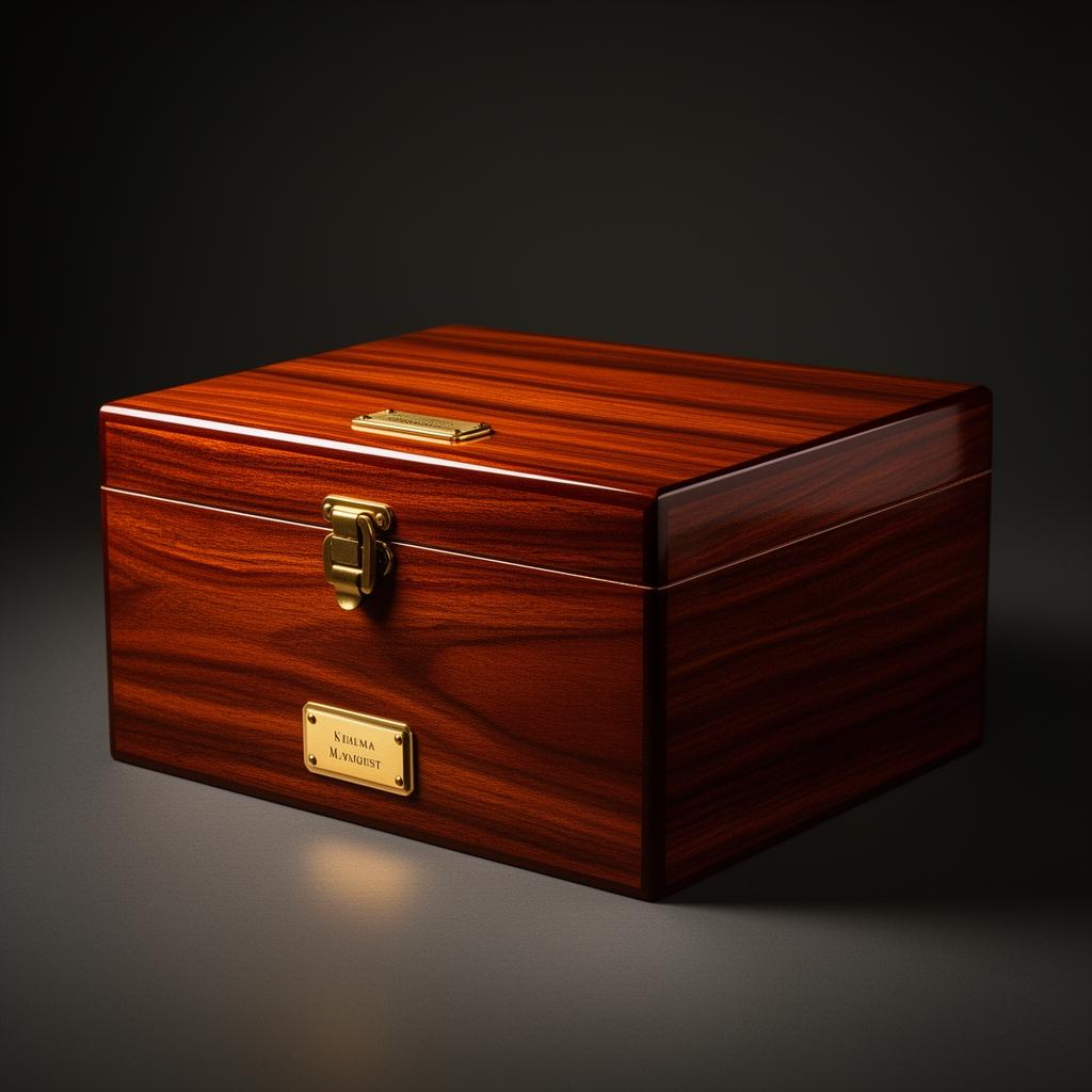 Hand-built walnut humidor with brass hardware