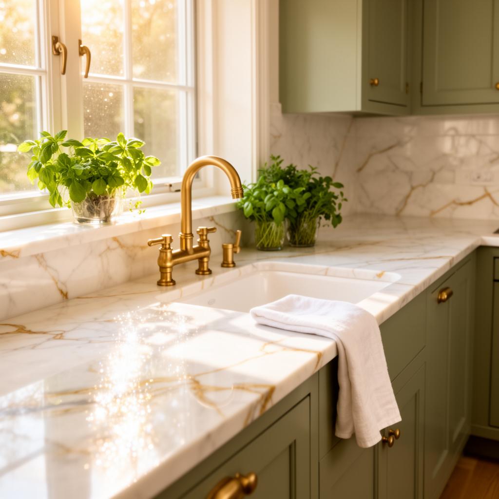 A sparkling marble kitchen