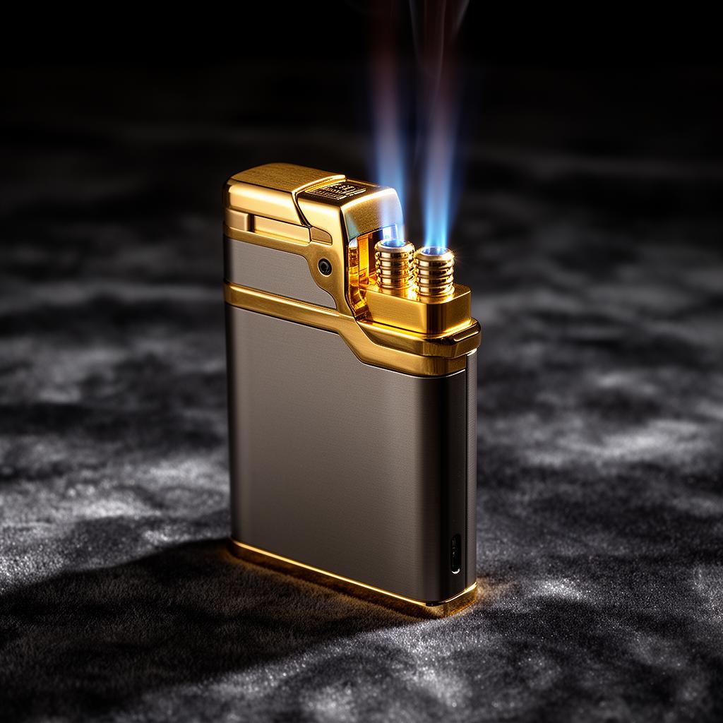 Twin-Flame Lighter · Onyx & Gold